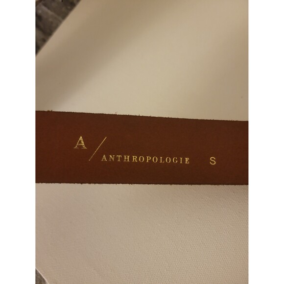 Anthropologie Honey Brown Leather Boho Belt Sz S - Picture 6 of 8
